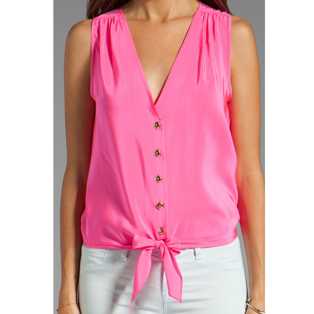 Sleeveless Tie Front Top